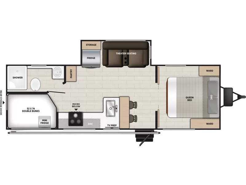 2027 Forest River Wildwood Heritage Glen 245BHHL floorplan layout