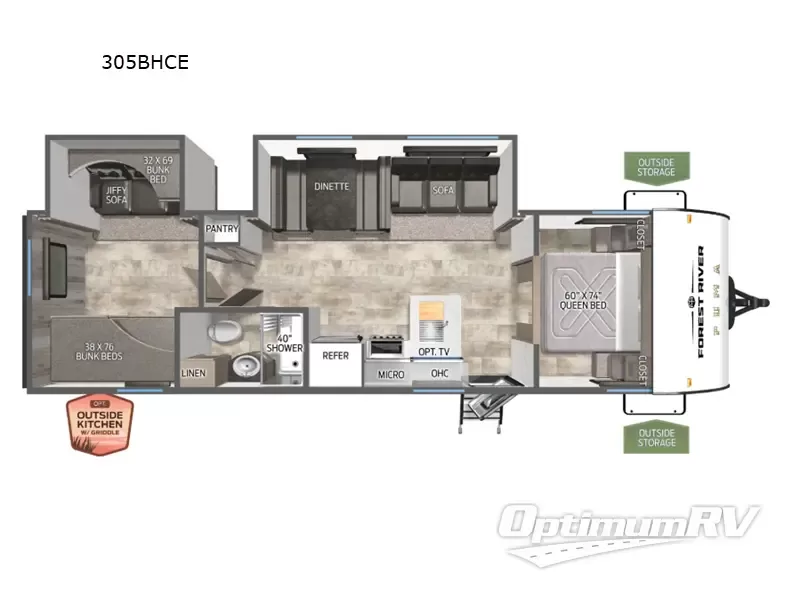 New 2027 Forest River PUMA 305BHCE floorplan layout