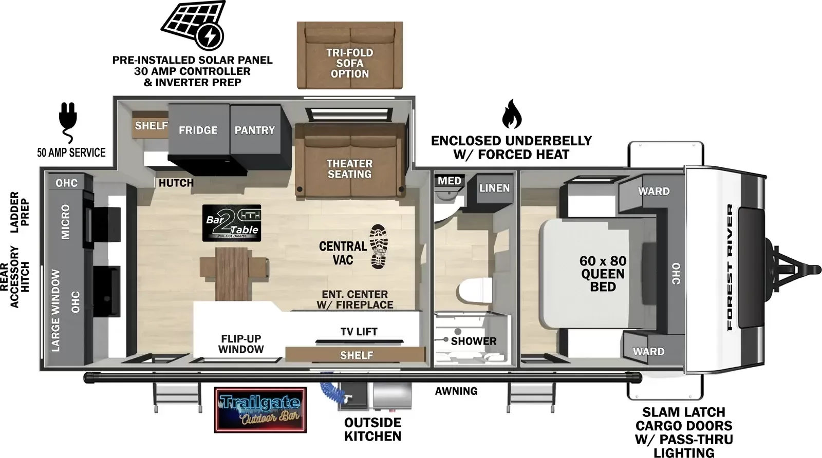 New 2026 Forest River IBEX 25MLB floorplan layout