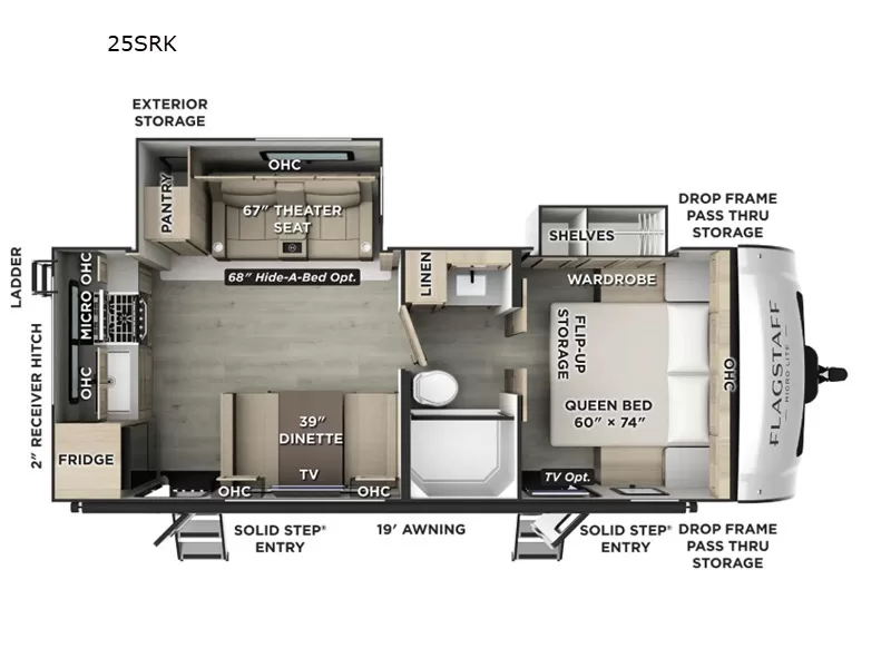 New 2027 Forest River Flagstaff Micro Lite 25SRK floorplan layout