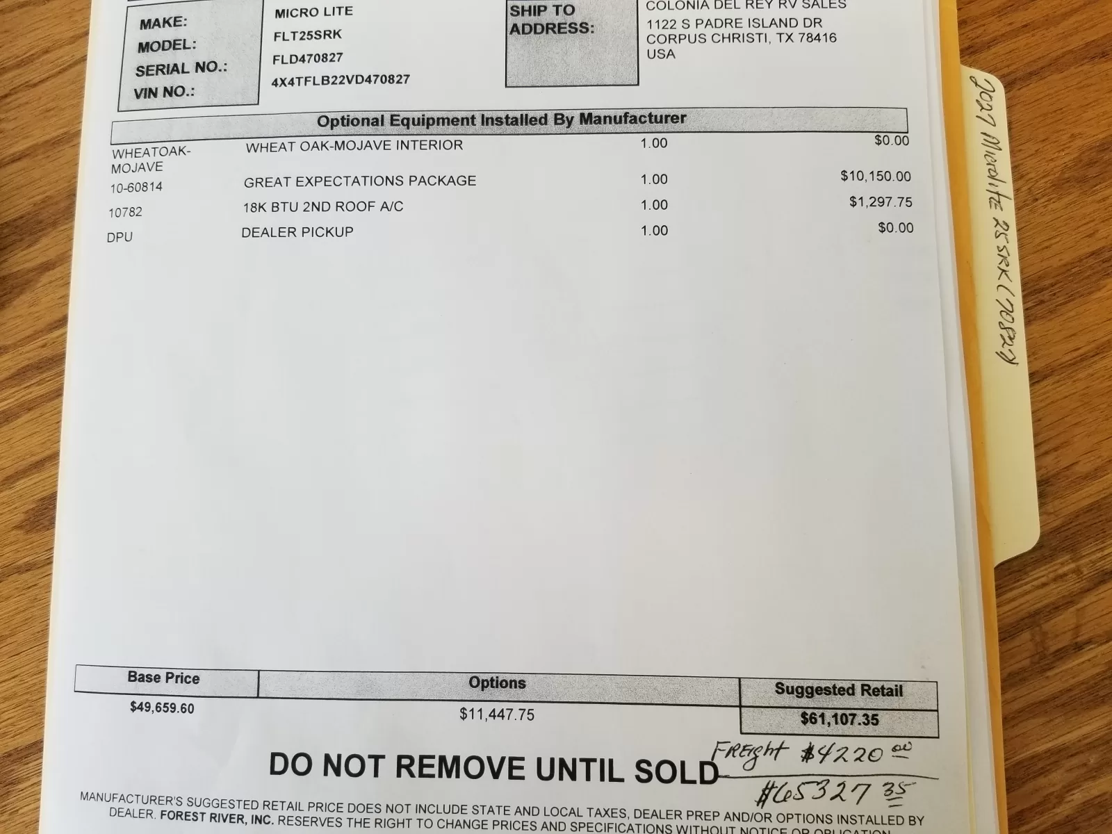 2027 Forest River 25SRK Travel Trailer for sale at Colonia Del Rey RV in Corpus Christi, TX